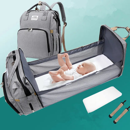 Portable Diaper Bag & Travel Bed For Baby