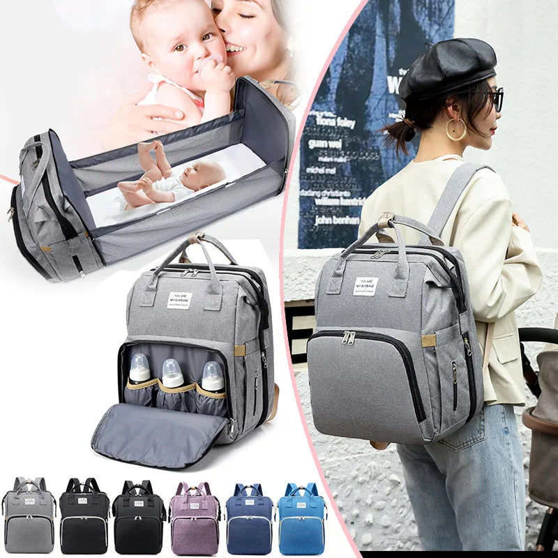 Portable Diaper Bag & Travel Bed For Baby